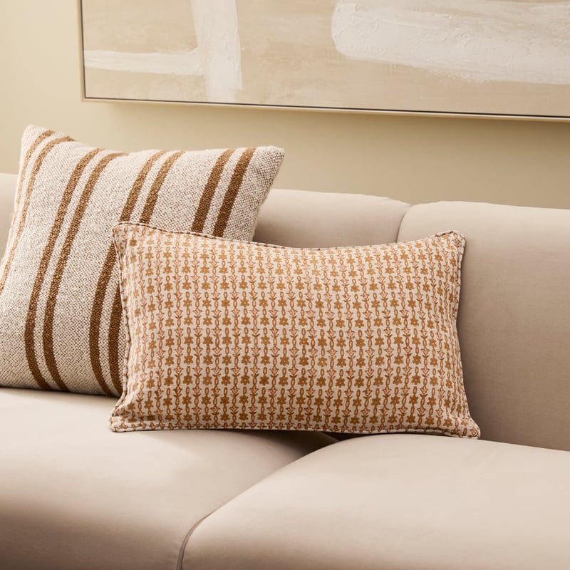 Delhi Woodblock Tamil Spice Linen Cushion