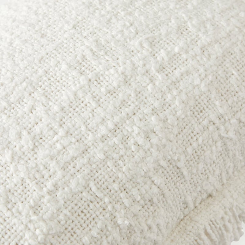 Leiden White Boucle Long Cushion