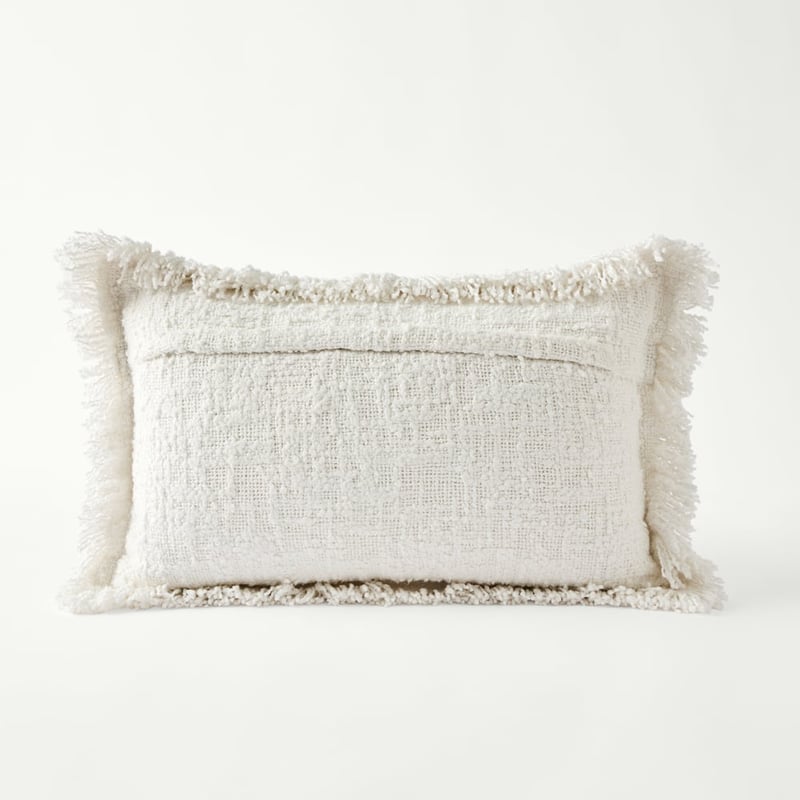 Leiden White Boucle Long Cushion