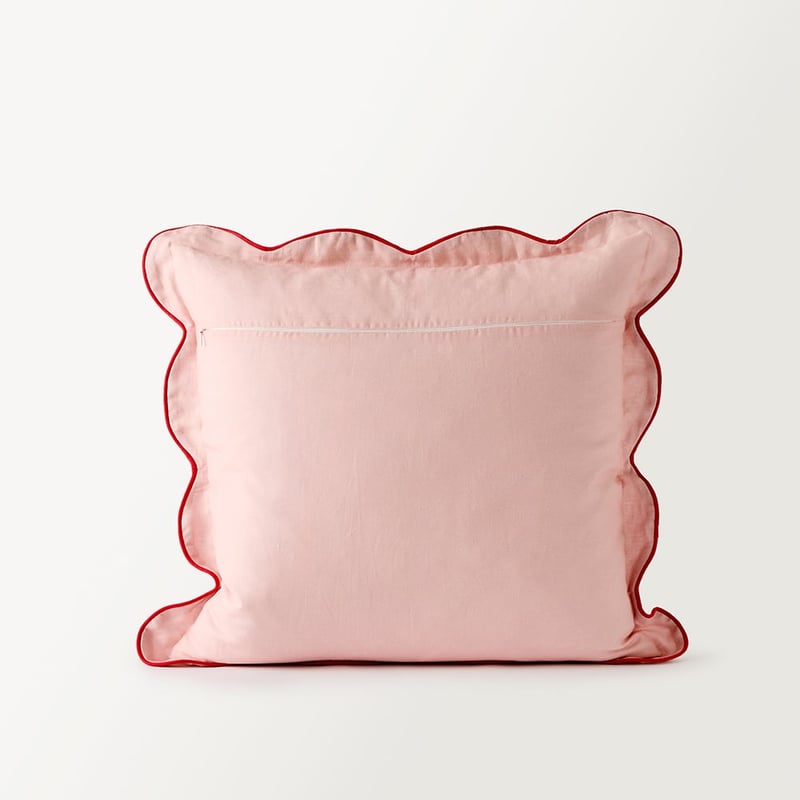 Emia Pink & Red Linen Cushion