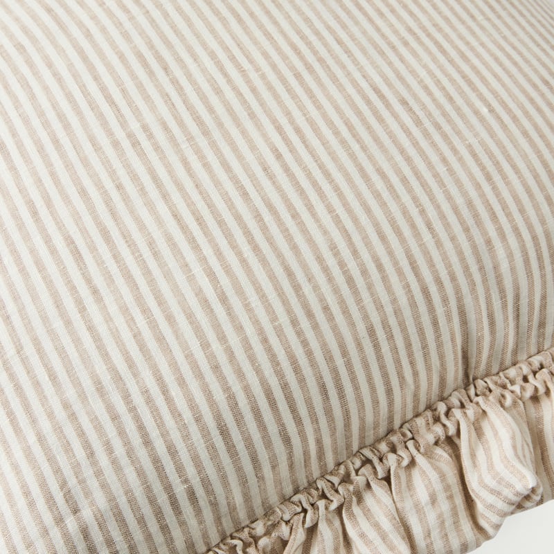 Brydee Linen & White Stripe Linen Cushion