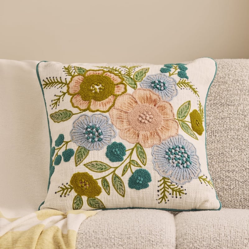 Caitlyn Teal Floral Cushion