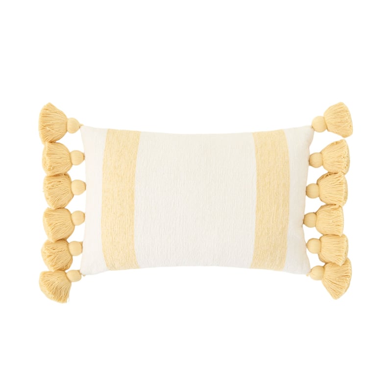 Garden House Pastel Yellow Stripe Cushion