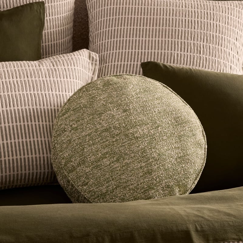 Avril Green Marle Round Cushion