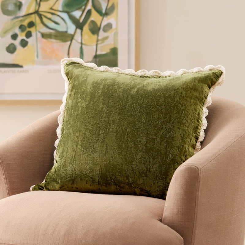 Lara Palm Leaf Velvet Cushion