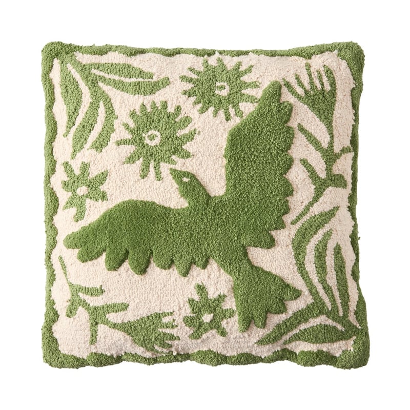 Flying Bird Green & Natural Cushion