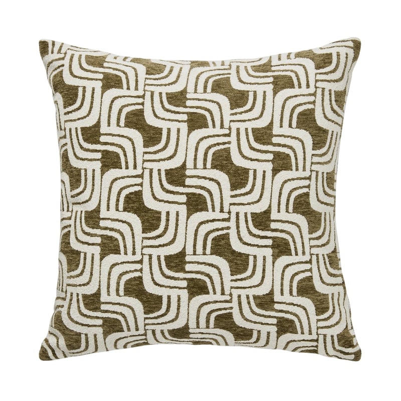 Geo Jacquard Olive Cushion