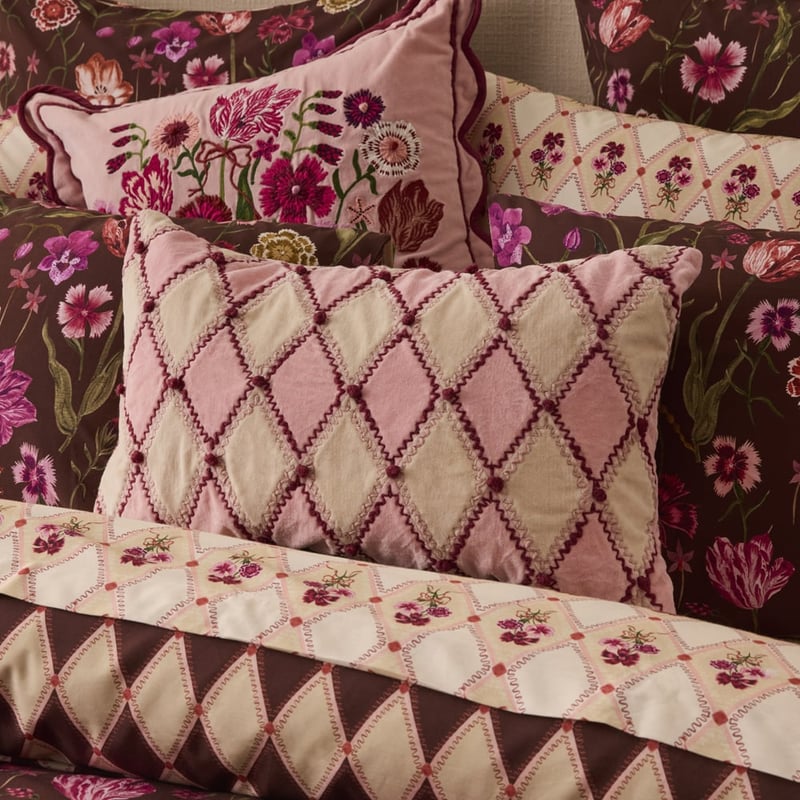 Rosalie Pink Velvet Cushion