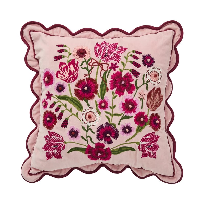Rosalie Pink Floral Velvet Cushion