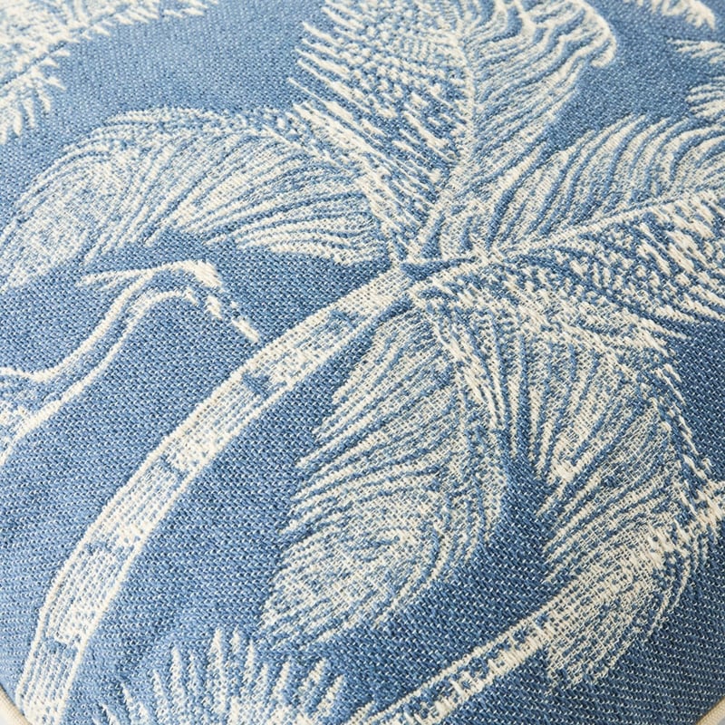 Resort Palm Blue Cushion