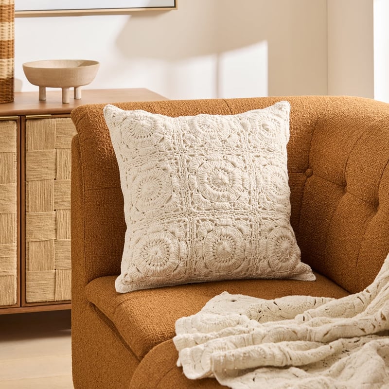 Suvi Crochet Natural Cushion