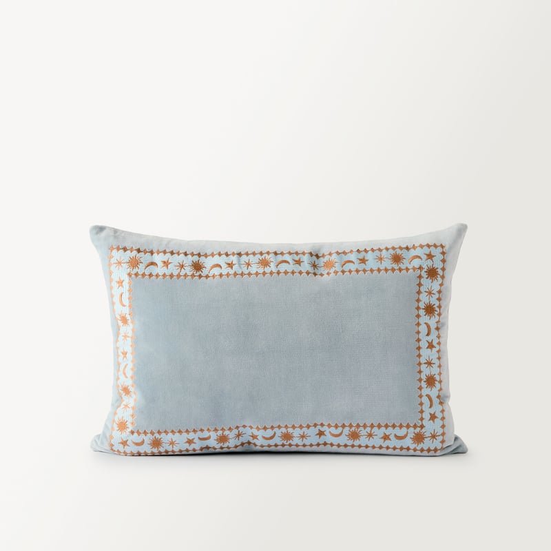 Stella Blue Velvet Cushion