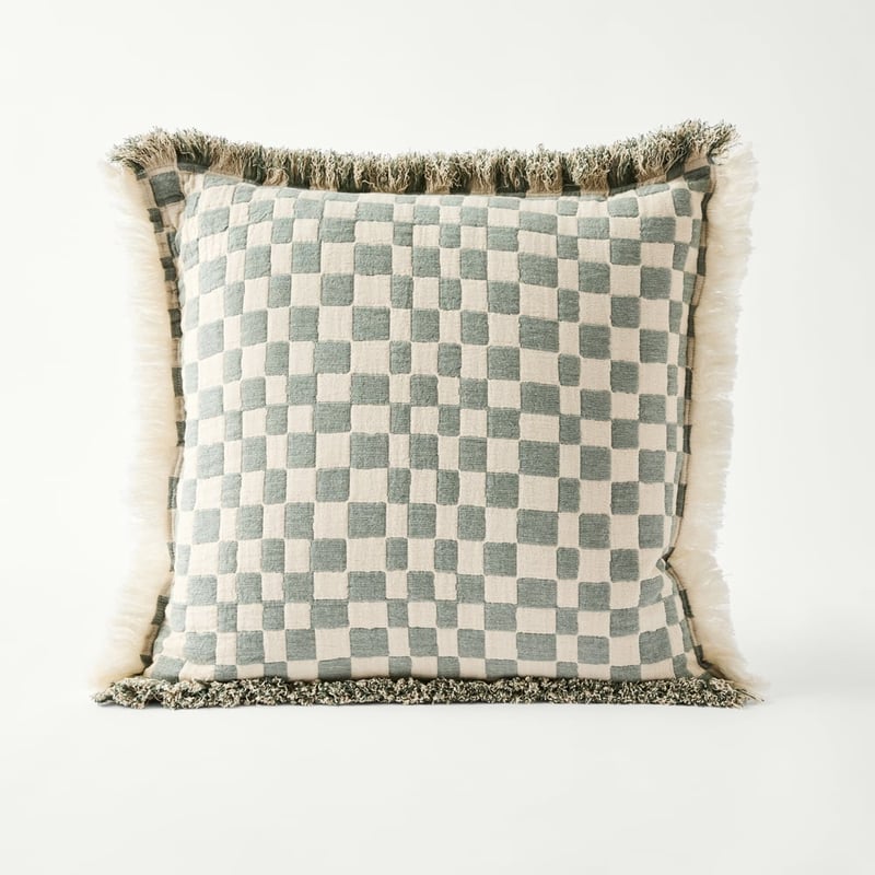 Beckett Lily Pad Check Cushion