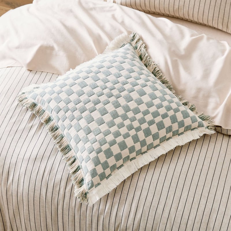 Beckett Lily Pad Check Cushion