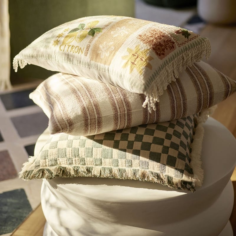 Beckett Lily Pad Check Cushion