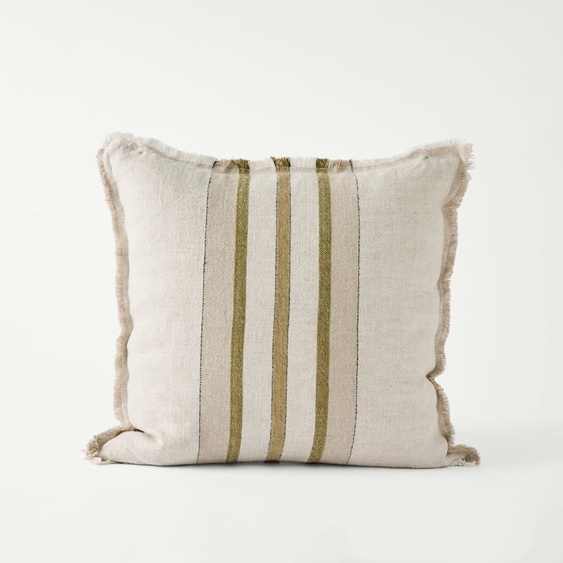 Indra Olive Linen Cushion