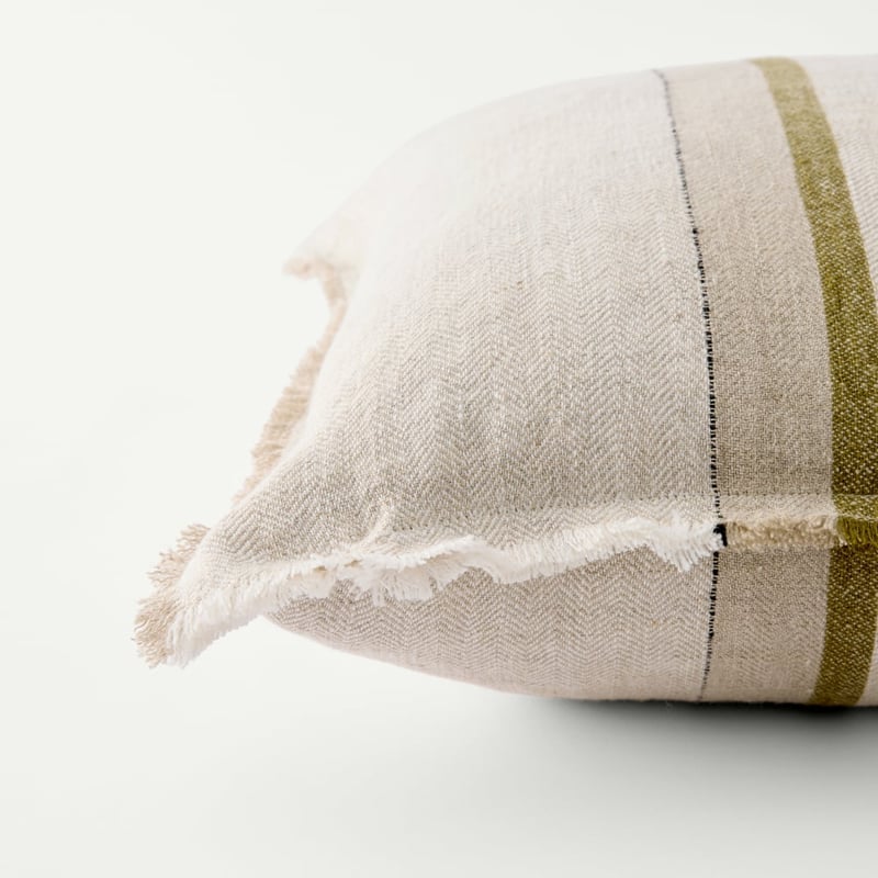 Indra Olive Linen Cushion