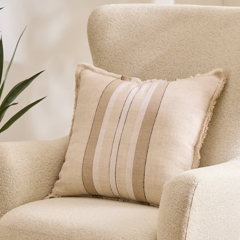 Indra White Linen Cushion