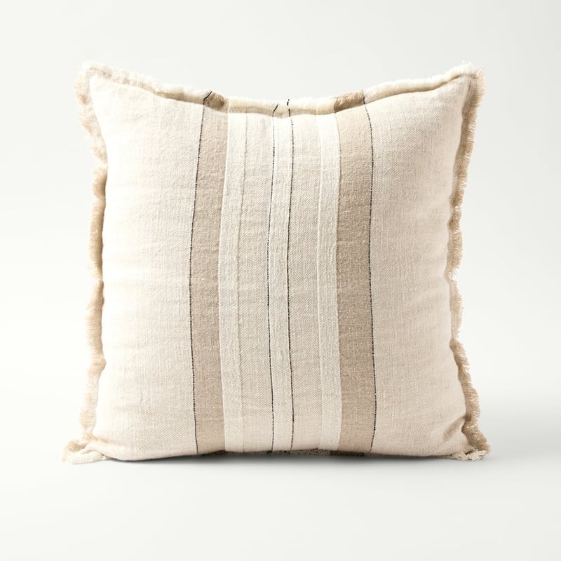 Indra White Linen Cushion