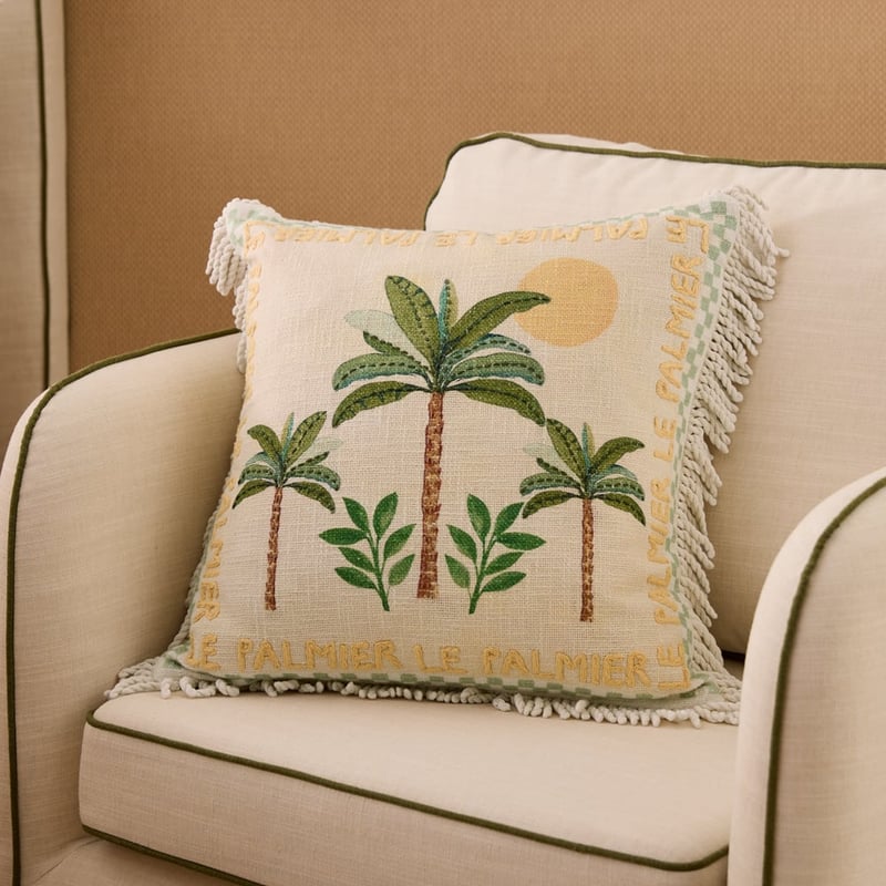 La Palmier Natural Square Cushion