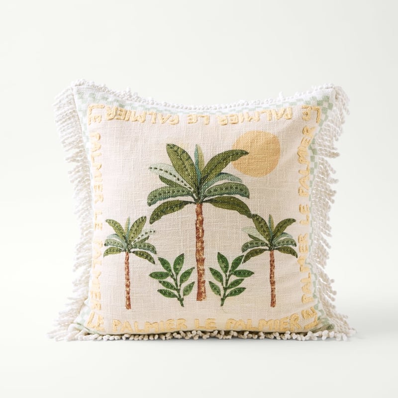 La Palmier Natural Square Cushion