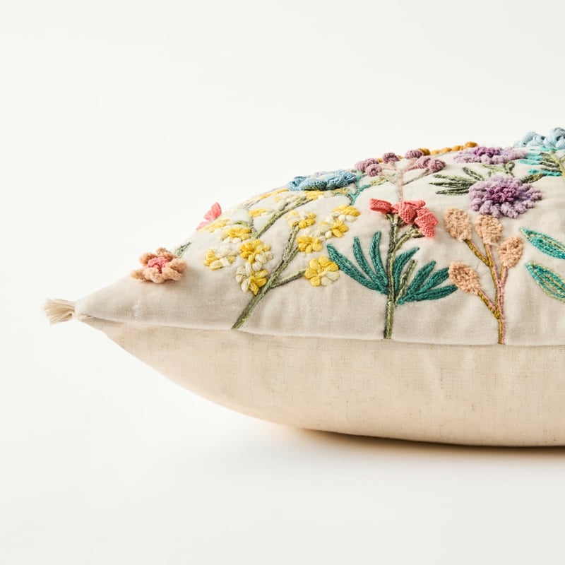 Isabella Natural Floral Cushion
