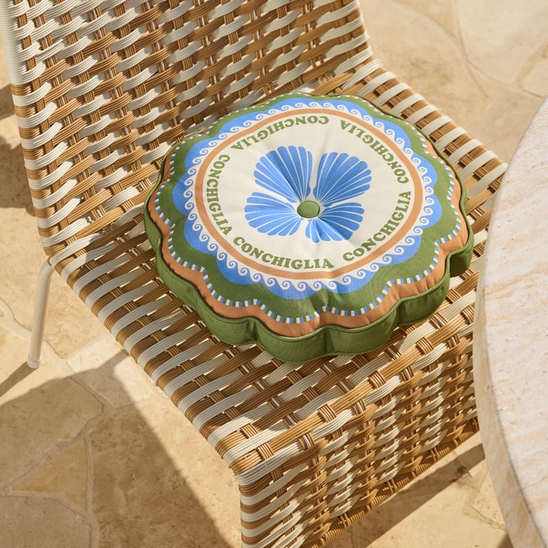 Conchiglia Blue Outdoor Chair Pad