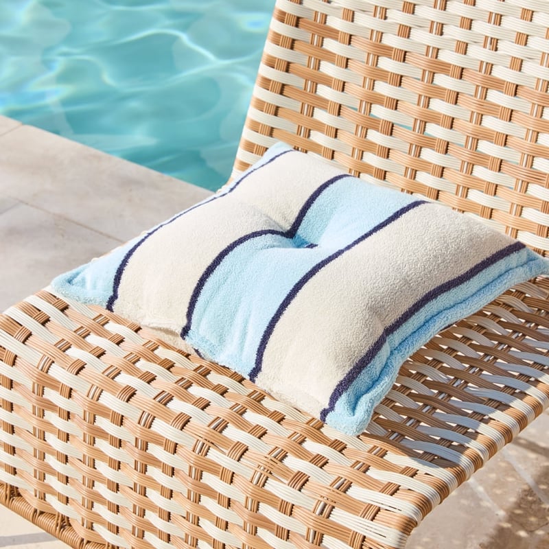Lorne Blue Outdoor Terry Chair Pad