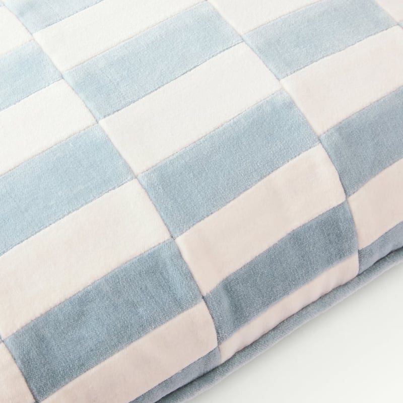 Sirena Blue Patchwork Check Cushion