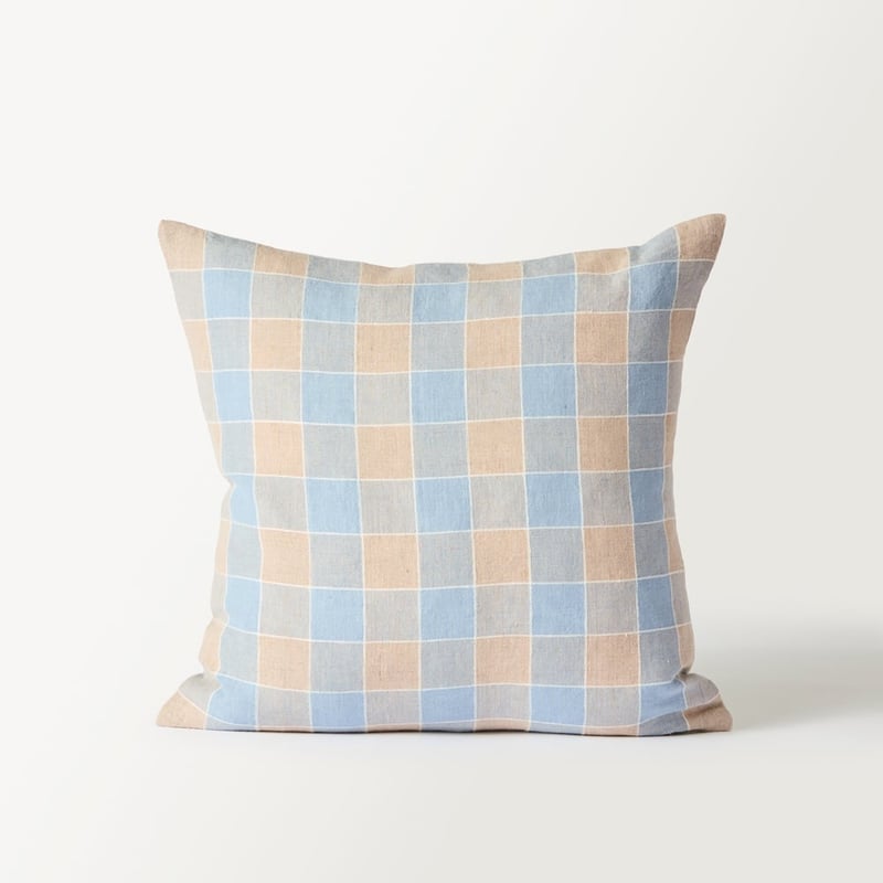Dalton Blue Check Cushion
