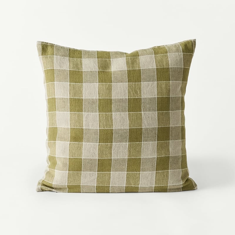 Dalton Olive Check Cushion