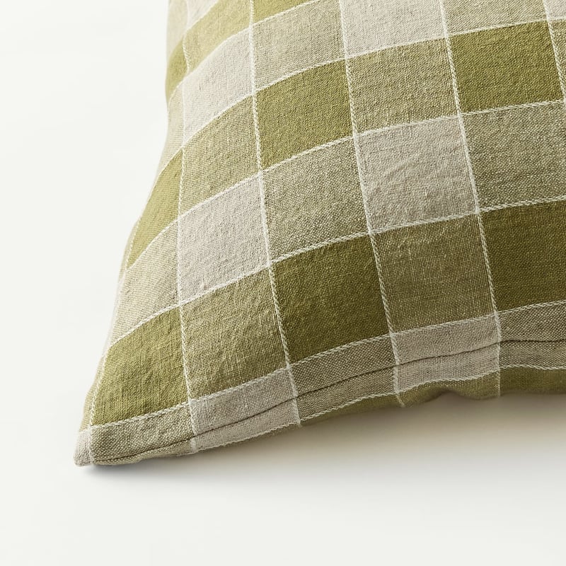 Dalton Olive Check Cushion