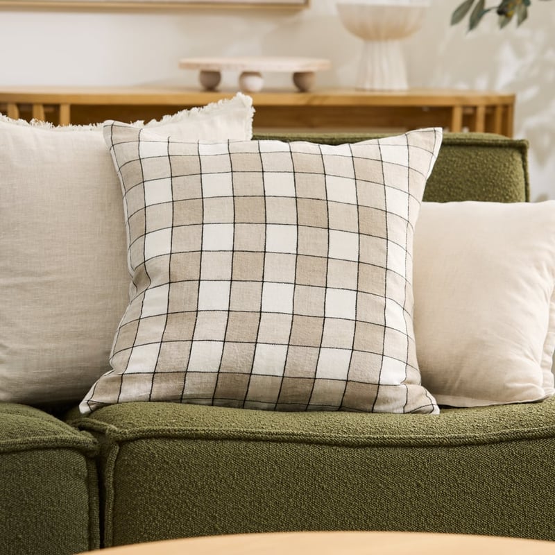Dalton White Check Cushion