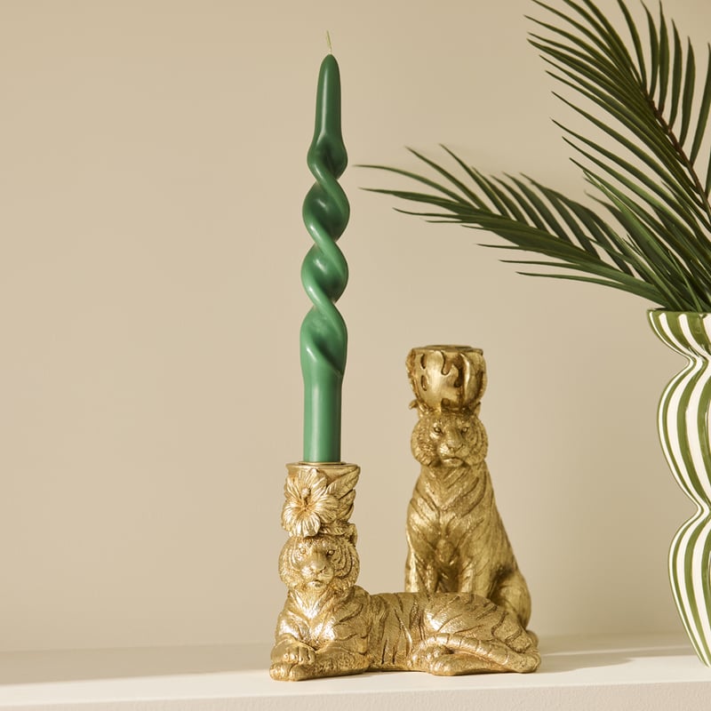 Goldie Green Taper Candles Pack of 3