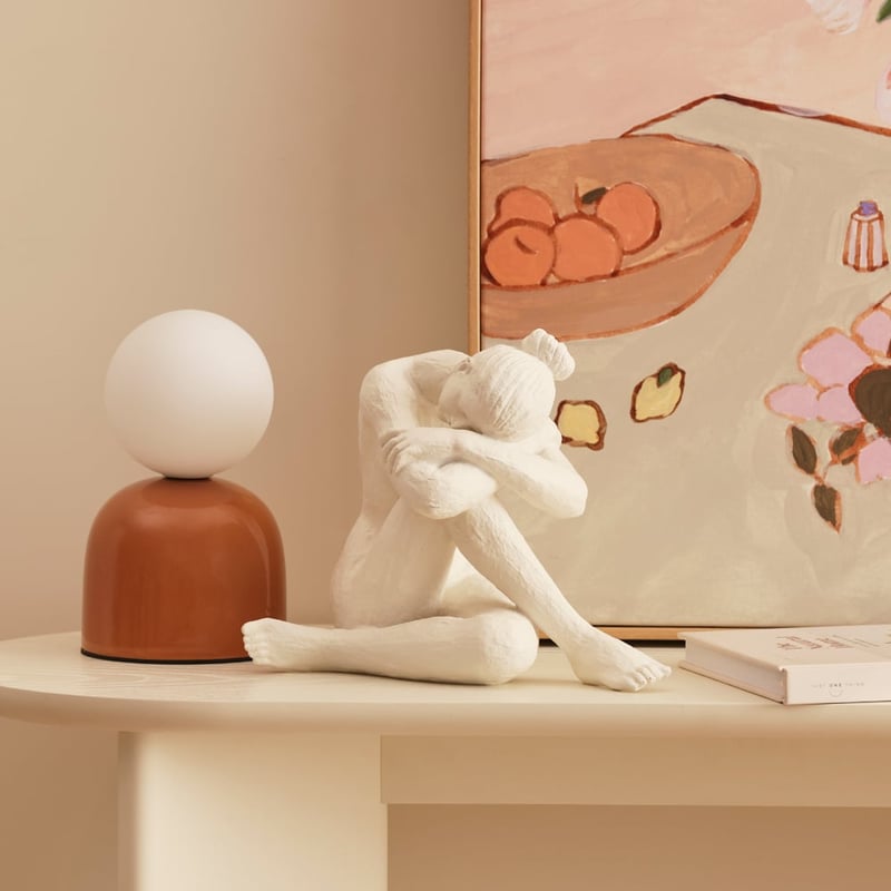 Pas De Deux White Head Resting Statue