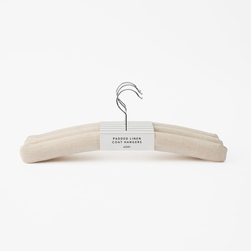 Padded Natural Linen Coat Hangers