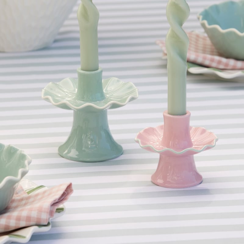Frill Pink Short Candleholder