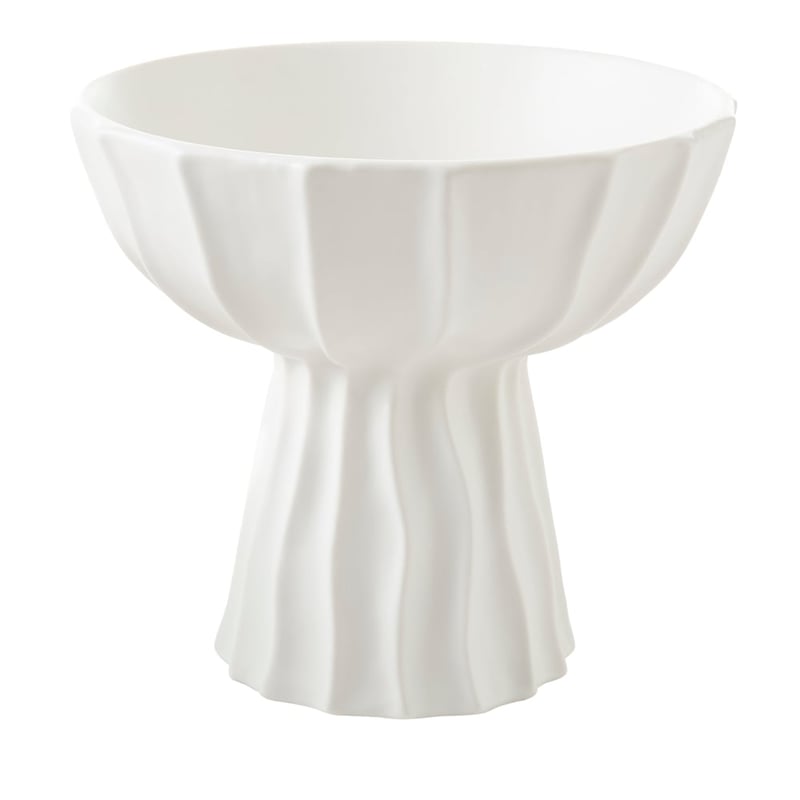 Pinto White Matte Pedestal Bowl