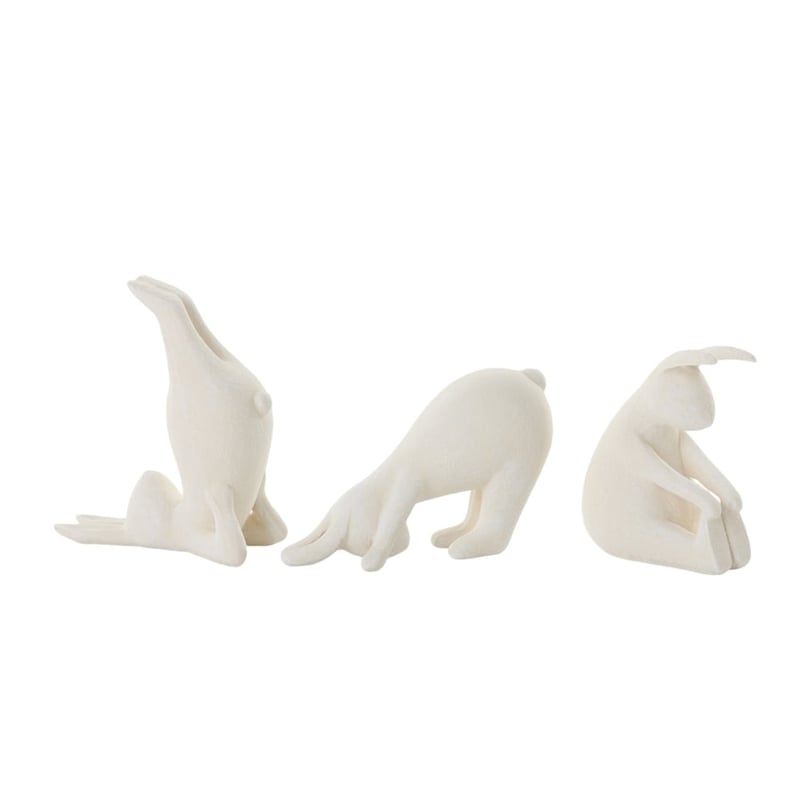 Bend To The Floor White Yoga Bunny