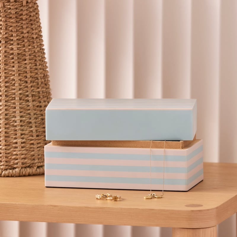 Palermo Blue Stripe Resin Box