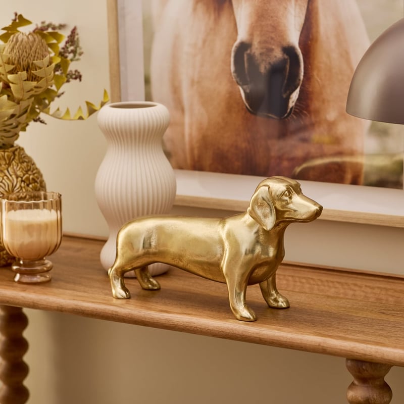 Gold Dachshund Sculpture