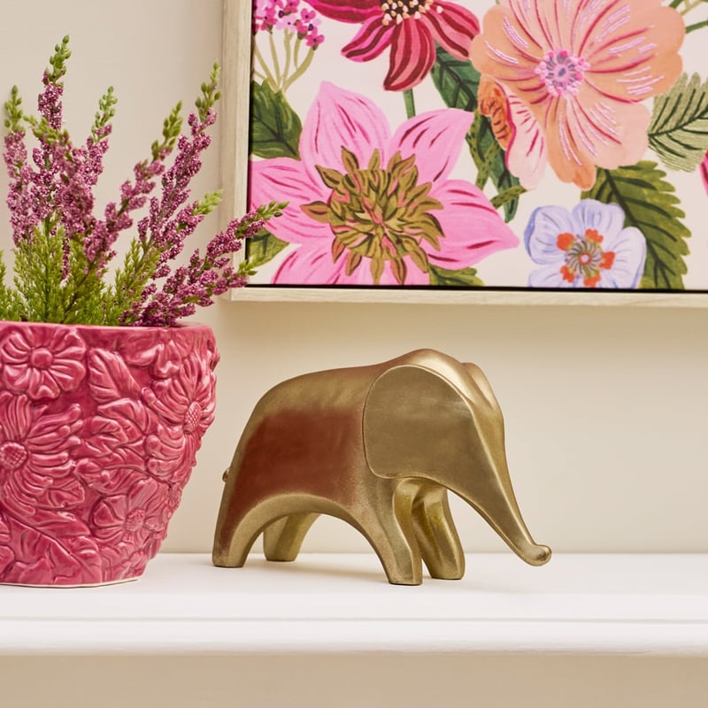 Gold Elephant Sculpture