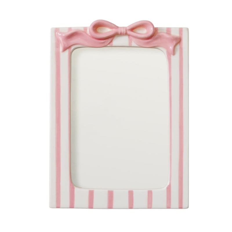 Bow Pink & White Photo Frame