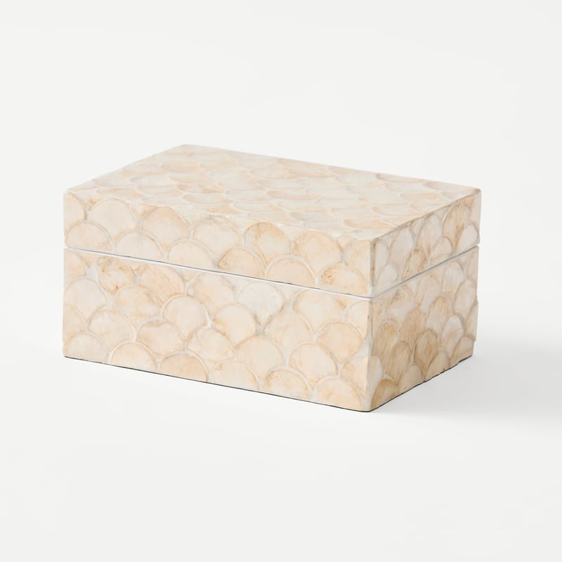 Sicily Capiz Ivory Tile Trinket Box