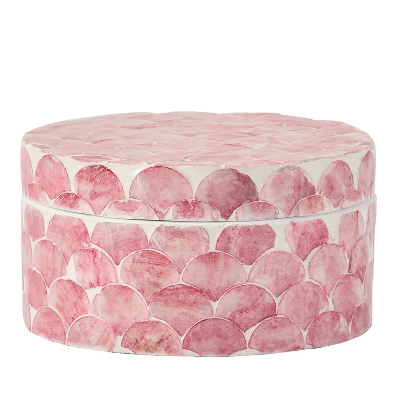 Sicily Raspberry Tile Capiz Trinket Box