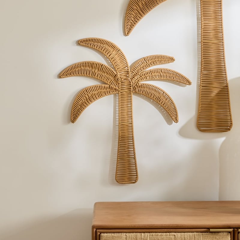Natural Rattan Palm Wall Décor
