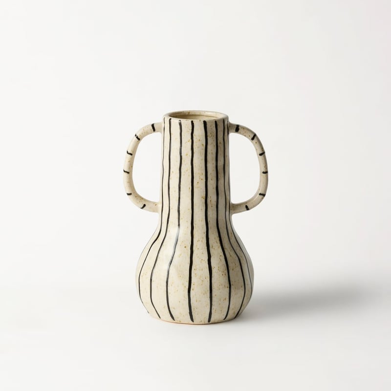 Paloma Off White & Black Stripe Vase