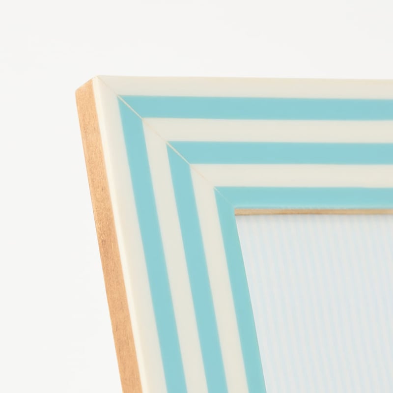 Capri Blue & White Stripe Photo Frame