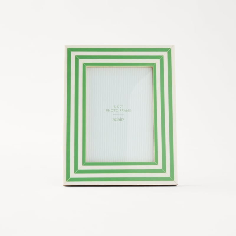 Capri Green & White Stripe Photo Frame