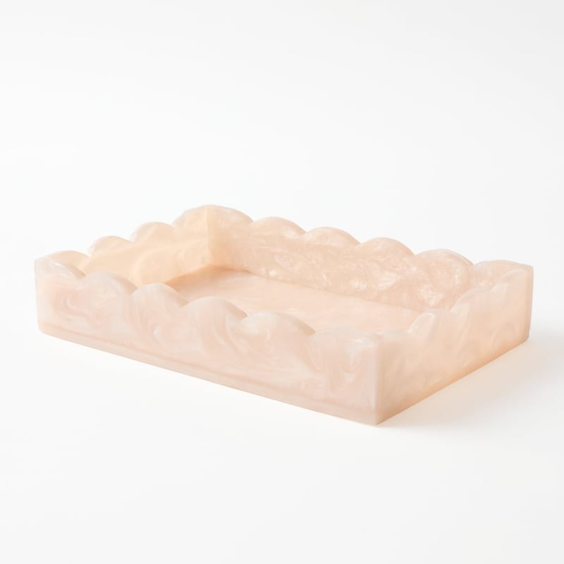 Celeste Pink Resin Scallop Tray